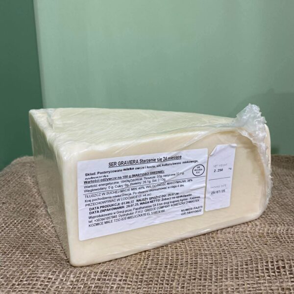 Graviera dojrzewająca 24 miesiące z Tesalii - 1 kg
